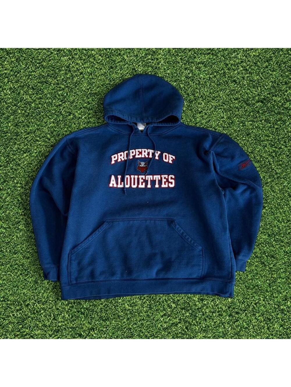Vintage Reebok Montreal Alouettes CFL Heavyweight Hoodie Size L